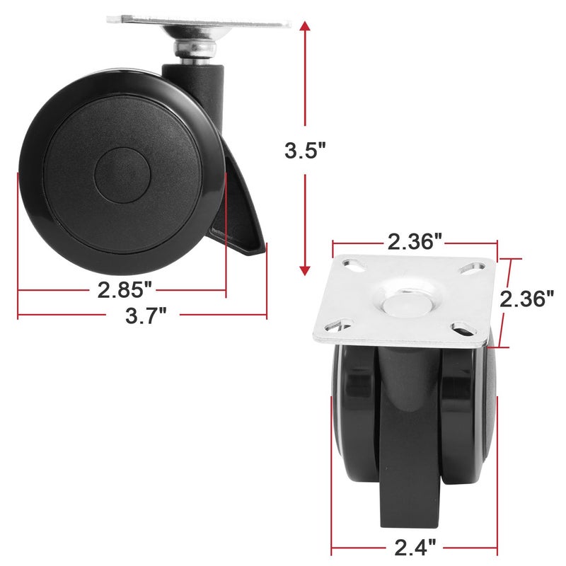 GLOWYE 69828 69827 Locking Caster for Weber Spirit 200 & 300 Series Grills, 4 Pack Caster Wheel with Plate for Weber Spirit Grill Replacement Parts (Model 2013 Y - New) - Image 3